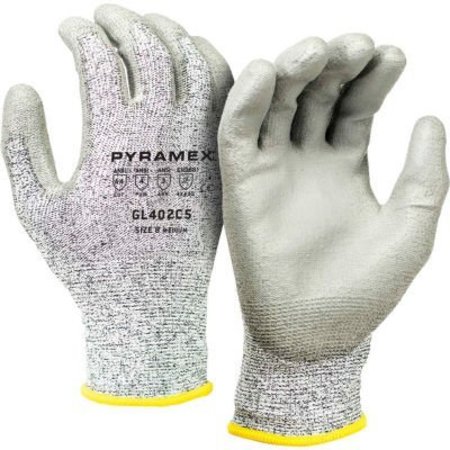 PYRAMEX Polyurethane Dipped Latex Gloves, GL402C5 Series, Size Small - Pkg Qty 12 GL402C5S